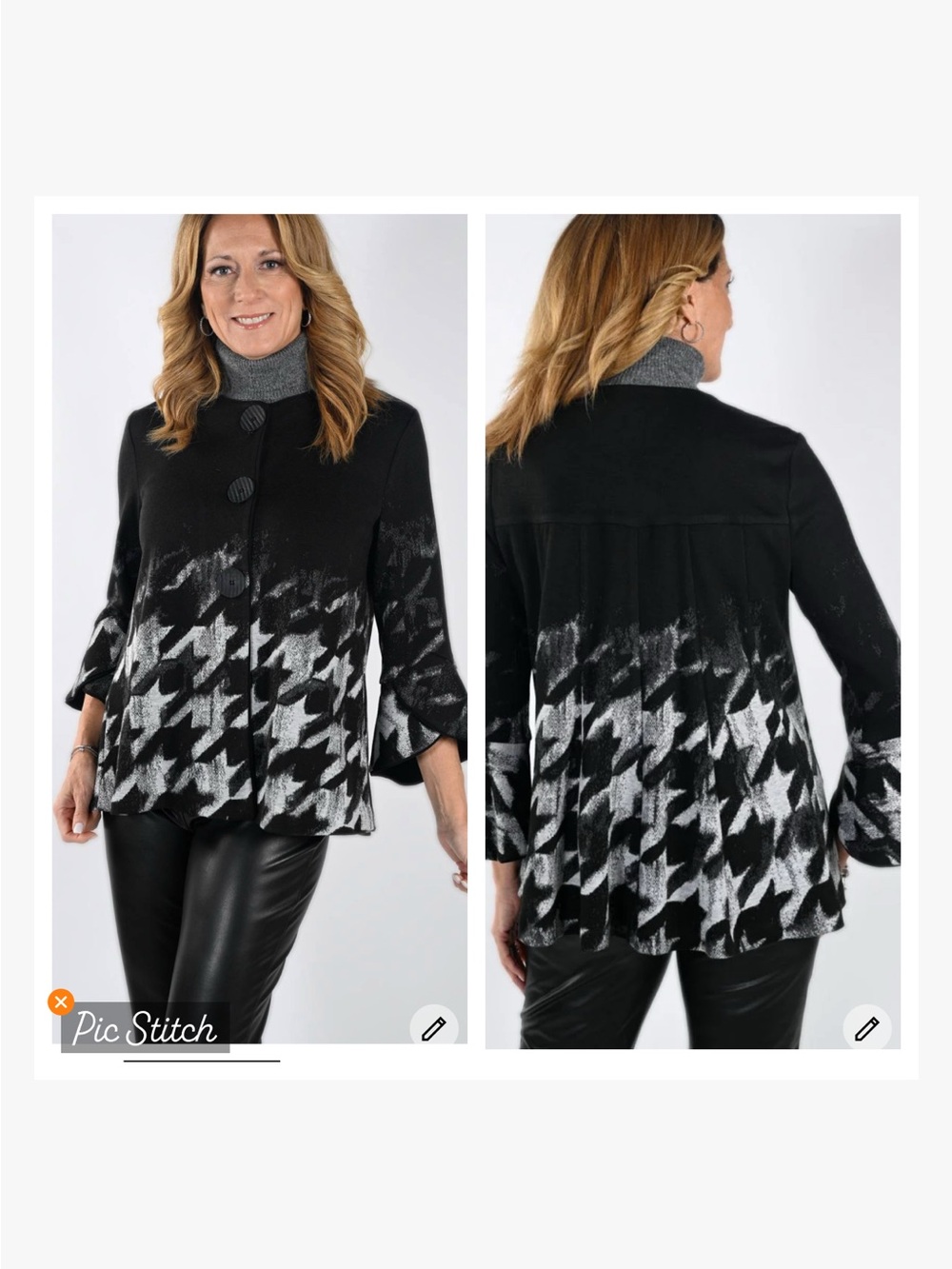 Frank Lyman Gwendolyn Houndstooth Knit Jacket